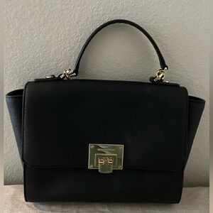 Michael Kors Tina black leather satchel handbag